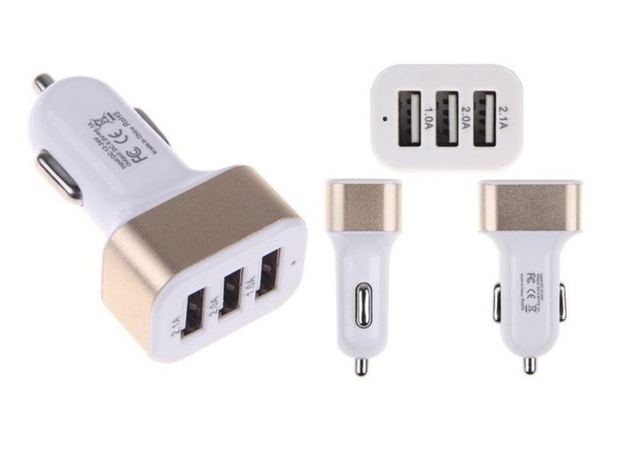New Triple USB Universal Car Truck Cigarette Charger 12V 24V 2.1A 3 Port iPhone Samsung #591