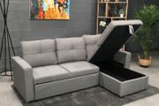 .Grey Fabric Sofa Bed with storage, Free Delivery