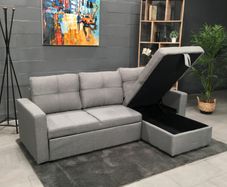 .Grey Fabric Sofa Bed with storage, Free Delivery