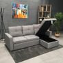 Light Grey Fabric Sofa Bed with storage 215 cm Image 4