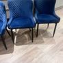4 blue velvet dining chairs Image 3