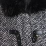 CALVIN KLEIN Womens size SMALL Wool Duffle Coat Faux Fur Trim Hood Image 3