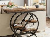 Console Table Round  with Geometric Design
