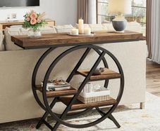 Console Table Round  with Geometric Design