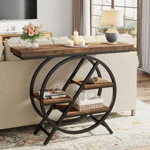 Console Table Round  with Geometric Design