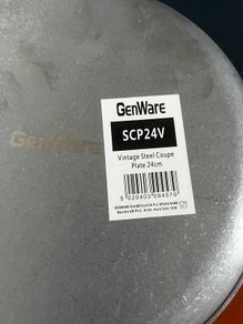 Genware vintage steel coupe plate 24cm x 4