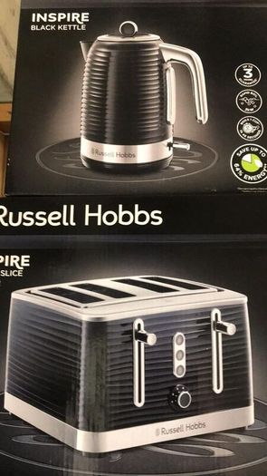 Black  Kettle and Toaster and Microwave Set
