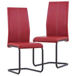 Cantilever Dining Chairs 2 pcs Cappuccino Faux Leather