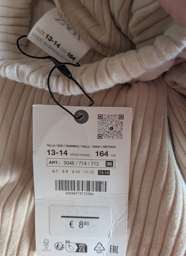Polo neck top BNWT age 13-14