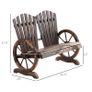 Comfortable Fir Logs Love Chair with Wheel-Shaped Armrests, Outdoor Wooden (FREE POSTAGE) Image 3