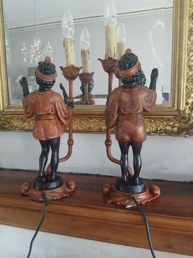 vintage blackamoor lamps