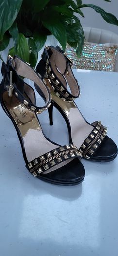 Michael Kors black and gold sandals Sz 40 (Fit 7-7.5UK) - Bnwot Rrp 240