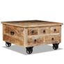 Coffee Table Rough Mango Wood 70x70x40 cm Image 5