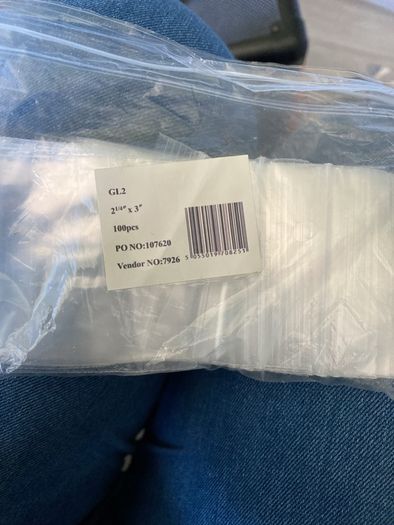 Sample zip bags