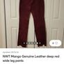 real leather suede red trousers Image 7