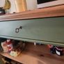 Vintage Country Style Solid Wood Painted Larder Cupboard (Sage Green) Image 4