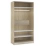 Wardrobe White and Sonoma Oak 100x50x200 cm Chipboard Image 2