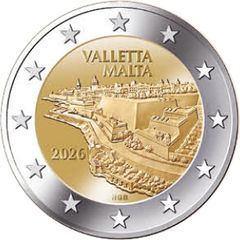 Malta 2 Euro Commemorative Coin 2026 - Valletta. BU
