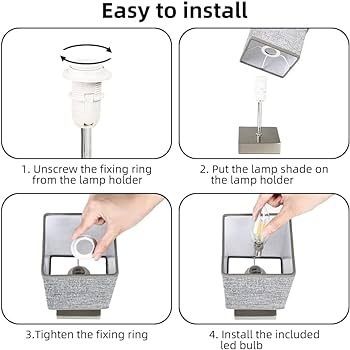 Touch Control Table Lamp, 3-Way Dimmable Bedside Lamps Nightstand Lamps with Flaxen Fabric Shade for Bedroom Living Room,LED Bulb Included
