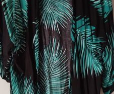 Dunnes Stores Green and Black Palm Print Kimono Beach Cover Up Size L