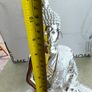 Buddha Statue Sitting in Lotus Position Silver Tone Image 6