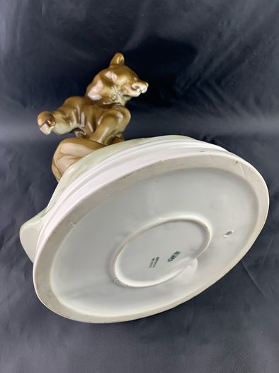 Antique Pecs Zsolnay Fighting bears Hungarian Figurine