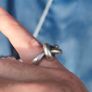 Adjustable Heavy Sterling Unisex Silver Buckle ring Image 4