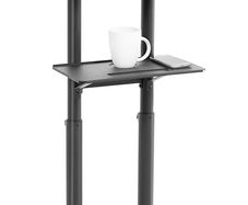 Mobile 24 x 16 inch Lectern Podium, Height Adjustable Steel Rolling Laptop Cart on Wheels, Black, CART-V03E