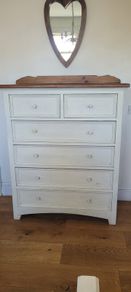 large cream set of drawers