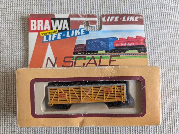 Life-Like N Scale Union Pacific Freight Wagon with Original Box BRAWA
