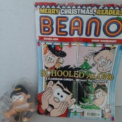 old beano comic and new toy in wrapping
