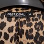 Nasty Gal Leopard Print Satin Edge to Edge Ruched Sleeve Blazer - Size M (UK10/12) Image 3