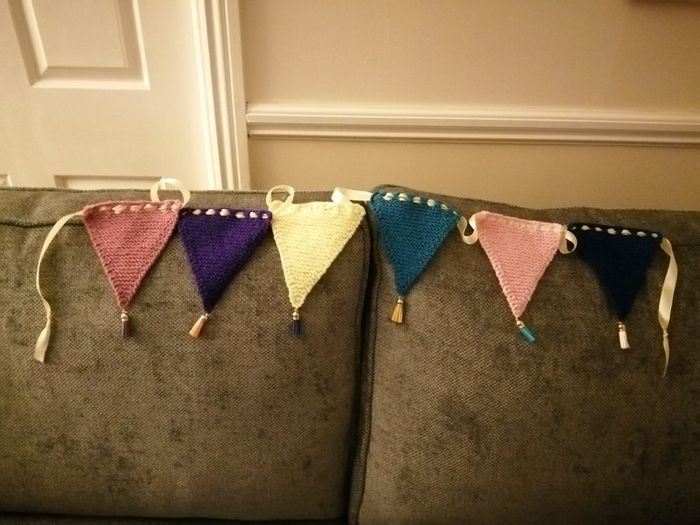Hand knitted bunting for Baby's room/bedroom & Christmas