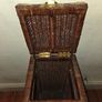 Vintage Wicker and Brass Square Basket Image 4
