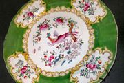 Antique Minton green plate with hanger