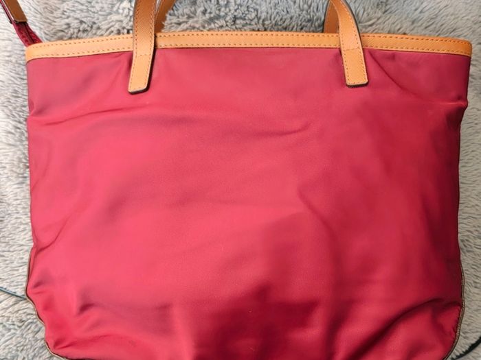 Michael Kors Burgundy Nylon & Leather Tote Bag