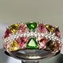 Sterling silver 925 ring with natural Multi-Tourmaline & Natural Zircon. With certificate Image 3