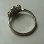 9ct White Gold Sapphire and Diamond Three Stone Crossover Ring, Size P Image 5