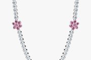 Pandora Pink Flowers Tennis Necklace New
