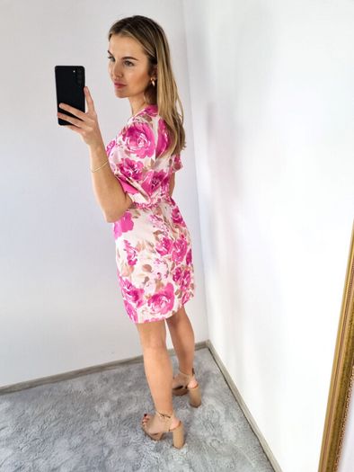 Dress With Pink Beige Flowers