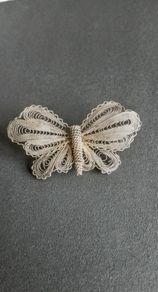 Vintage Maltese 917 Silver Filigree Butterfly Brooch