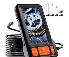 5M Endoscopic Camera with Light,Endoscopic Inspection Camera,Borescope Camera,4.3-inch IPS Screen,IP67,8 LEDs,