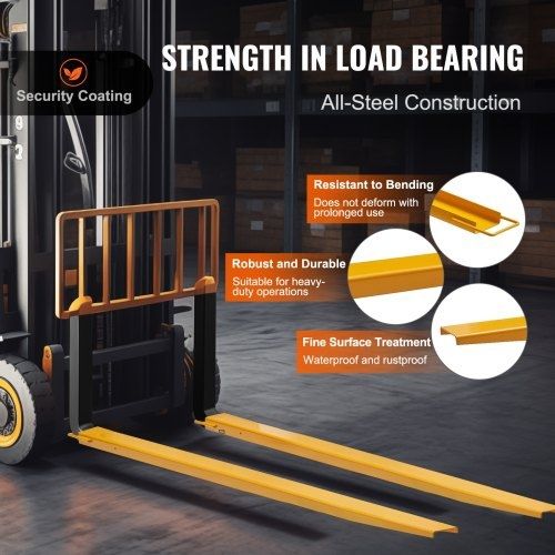 Pallet Fork Extensions, 96" Length 5.5" Width, Heavy Duty Carbon Steel Fork Extensions for Forklifts, 1 Pair Forklift Extensions