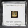 Gold Bar Geiger original - 1 gram .9999 square in capsule assay Image 2