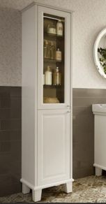 Roca Carmen Tall Matte White Reversible Display Cabinet Bathroom