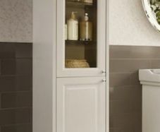 Roca Carmen Tall Matte White Reversible Display Cabinet Bathroom