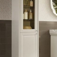 Roca Carmen Tall Matte White Reversible Display Cabinet Bathroom