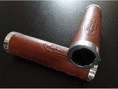 Viking Heritage Premium Leather Handlebar Grips (Pair) 130mm - Honey