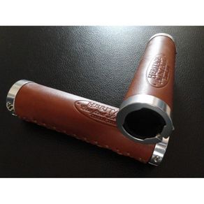 Viking Heritage Premium Leather Handlebar Grips (Pair) 130mm - Honey