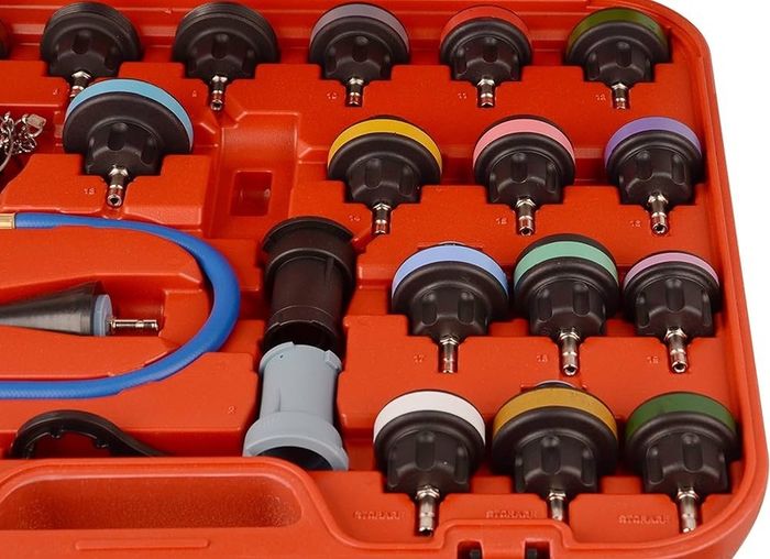 NEW SALE | 28pcs Universal Radiator Pressure Tester Kit, coolant Pressure Tester kit coolant Vacuum Refill kit for Cooling System